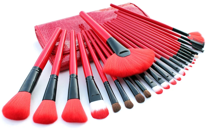 24 шт. Make Up Brush Set Maquillaje черный макияж кисти профессиональный высокое качество комплект с puleather сумки макияж инструментов