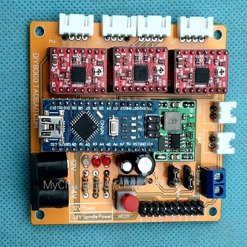 

Diy Mycnc Laser Engraving Machine Control Board Cnc Panel Grbl 3 Axis