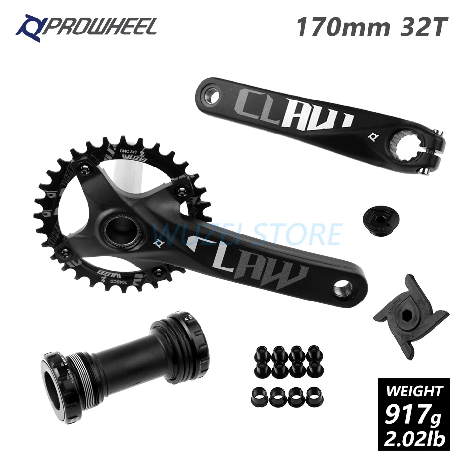 Prowheel 104 BCD mtb велосипед кривошипно 170/175 мм/30/32/34/36/38 T Круглый Звездочка с каретка BB шатун для горного велосипеда - Цвет: 170 Black 32T and BB