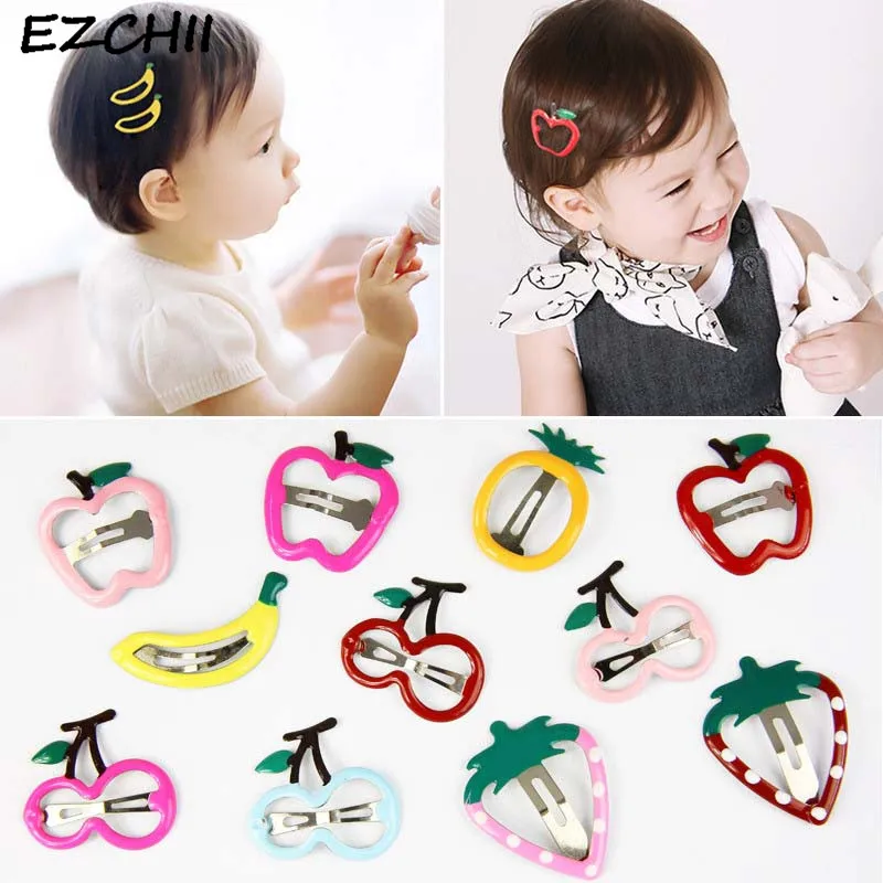 

Cute Cartoon Fruits Strawberry Banana Girls Hairpins Princess Birthday Gifts Children Snap Hair Clips Accesorios Para El Cabello