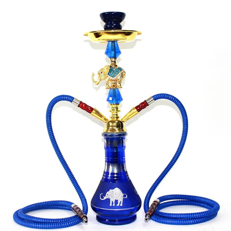 Elephant Blue Двойной шланг водопровод Дым горшок животных моделирование дешевая цена стекло кальян для дома или бара - Цвет: Elephant Blue