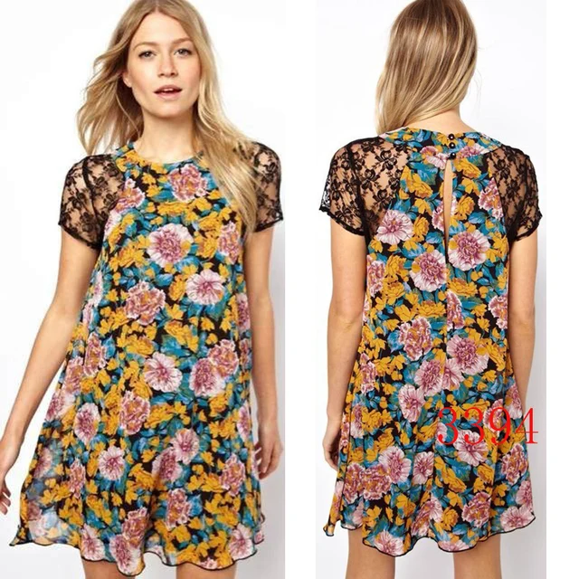 Best Ing Fashion Women Flower Fl Lace Dresses Casual Fashion Women Flower Fl Lace Dresses Casual Patterns Dress Short Sleeve Printed