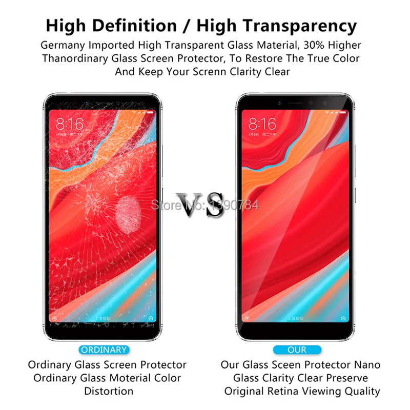 2 шт. 2.5D полное покрытие закаленное стекло Screen Protector для Xiaomi Redmi S2 S 5 99 &quotзакаленное