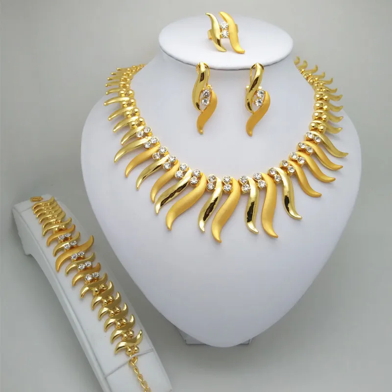

Fine African Beads Jewelry Sets Nigerian Wedding Charm Gold Jewelry Set Birthday Gift Dubai Gold African Beads Jewelry Set