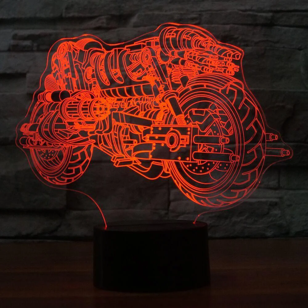 Крутая модель Botorcycle 3D ночник с сенсорным выключателем светодиодная 3D настольная лампа детское спальное атмосферное освещение домашний декор