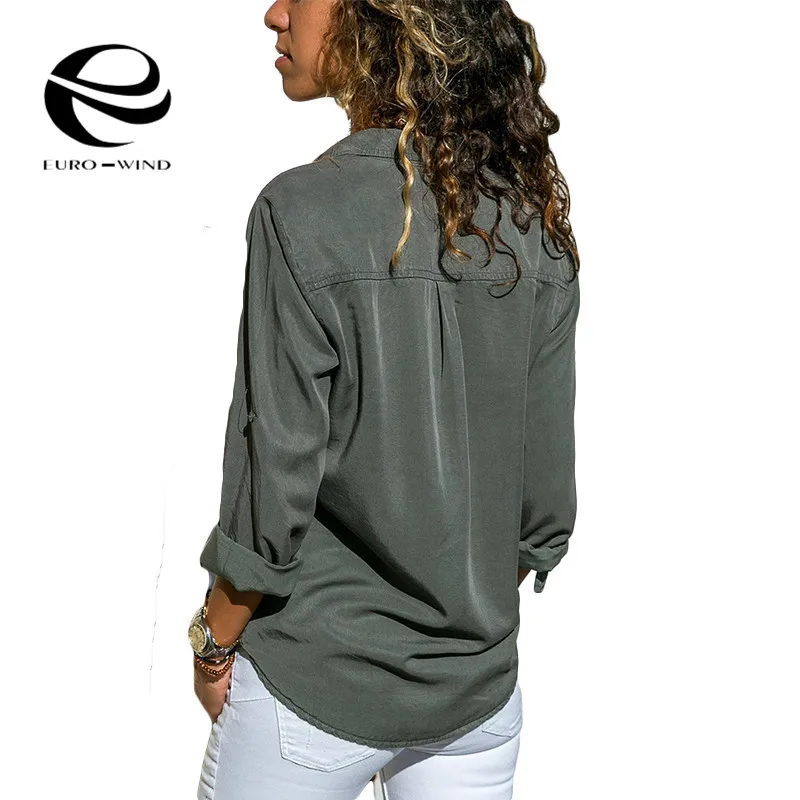 Plus Size 5XL Women Tops and Blouses 2019 Spring Summer Long Sleeve Turn-down Collar Solid Blouse Female Casual Loose Top Shirts