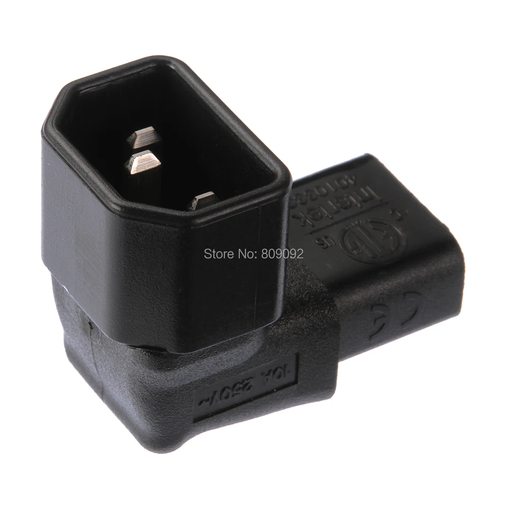 Cable Length Black ShineBear Hight Quality Power Adapter Plug 10A IEC C14 Male to C13 Female Up 90 Degree Right Angle Converter for LCD TV 