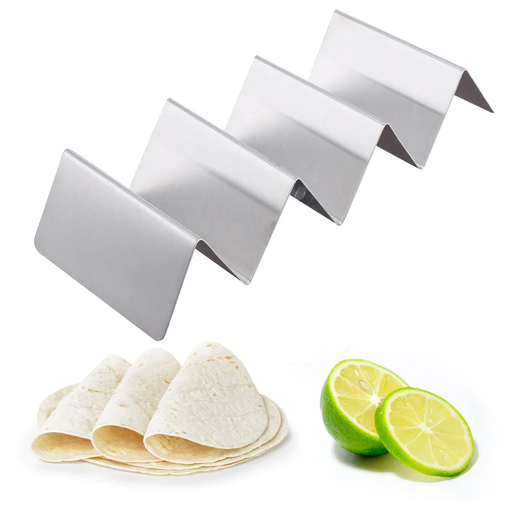 

Stainless Steel Taco Holders Rack Mexican Food Hard Stand Holds Soft Shells Wave Shape Kitchen Tool Restaurant Food Display#es