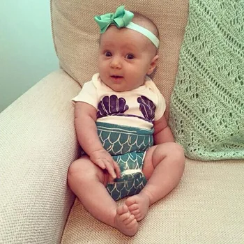 

baby girl rompers toddler girl clothes fish scale short sleeve kids romper newborn infant roupas de bebe overall clothes outfits