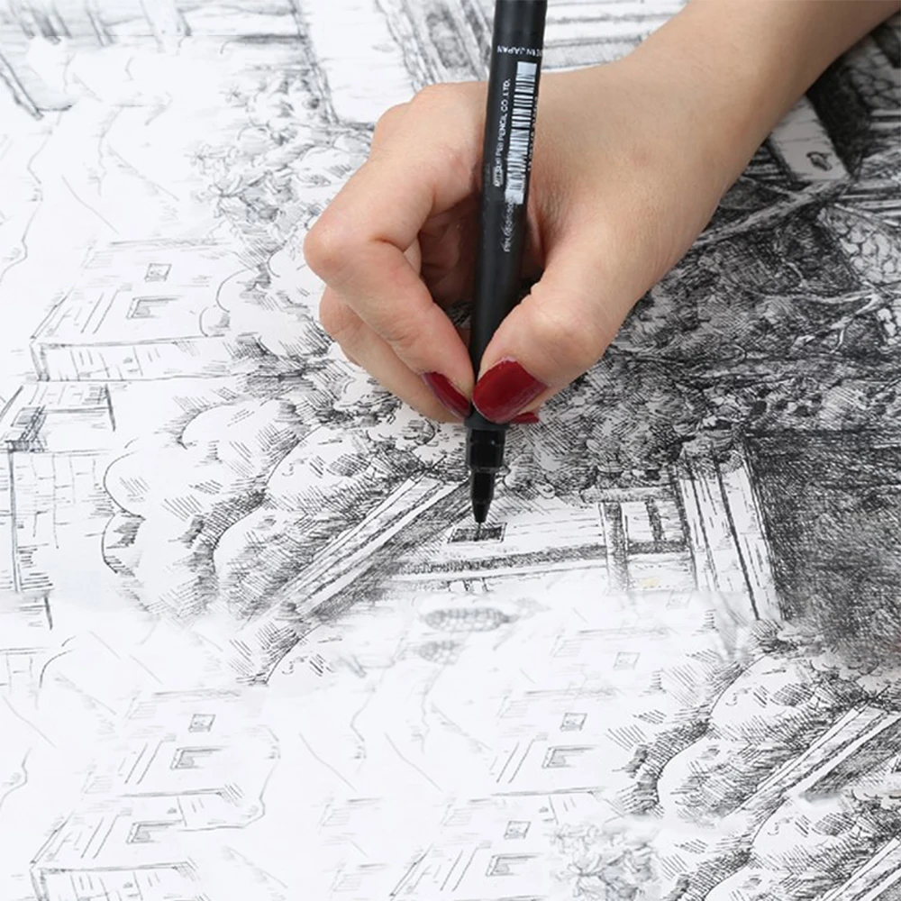6 шт./лот подводка пигмент микрон гелевая ручка Fineliner ультратонкий художественный