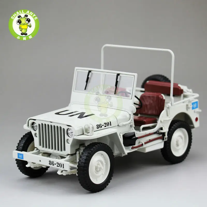 1:18 1/4 тонн армии США WILLYS джип Топ вниз литье под давлением модель автомобиля Welly белый