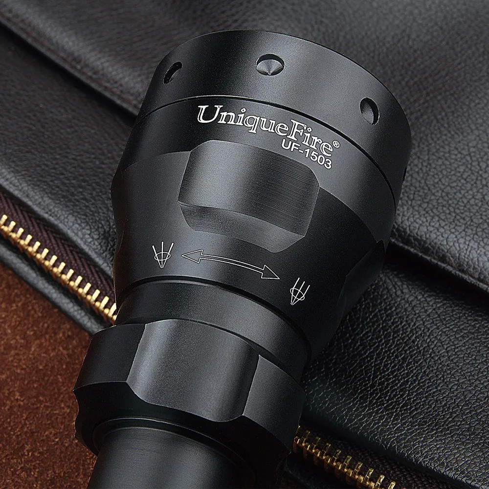 UniqueFire UF-1503 CREE XML T6 LED 18650 Flashlight Torch1200LM 3 Modes Adjustable Focus And Waterproof 3