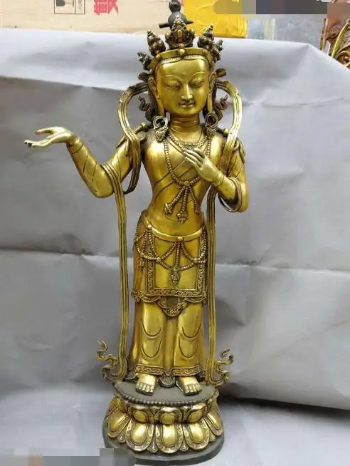 

S5243 32" China bronze gild carved buddhism sculpture Tara Kwan-yin buddha Statue