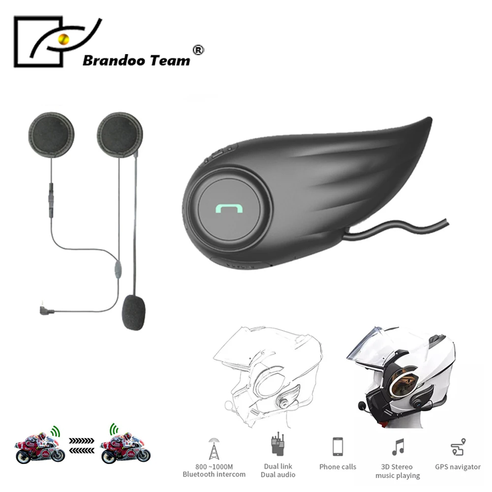 

NEW F1 800m Motorcycle Bluetooth Helmet Intercom Headset 2 Way Radio Handsfree BT Interphone earphone headphone