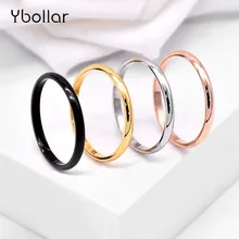 Простые 2 мм тонкие кольца для мужчин и женщин пара обручальных колец панк из нержавеющей стали простое кольцо на палец для вечеринки ювелирные изделия размер США 3-10