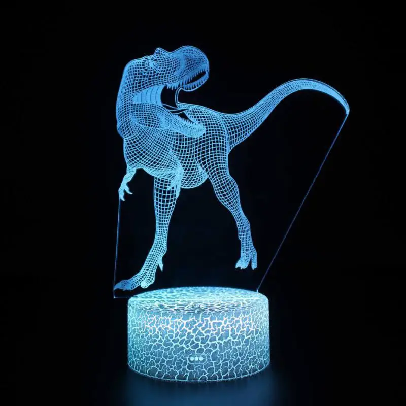 Tyrannosaurus Rex Usb Светодиодная лампа Новинка Luminaria Led Usb 3d свет Powerbank 3d лампа детская комната светодиодный 3d-ночник - Испускаемый цвет: 7 color change