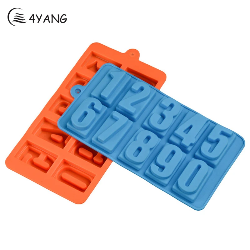 

4YANG Digital Silicone Chocolate Molds Kitchen Gadget Fondant Tool Gateau Embosseuse Moules Decoranting Cake