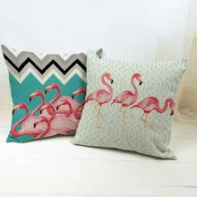 Stylish Flamingo Cushion Cover Cotton Linen Throw Pillow Case Birds Cushion Covers Sofa Bed Home Decor Cojines Almofada