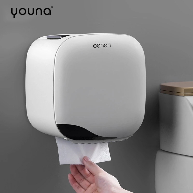 

Toilet Paper Holder Wall Mounted Self Adhesive Paper Storage Box Bathroom Organizer Phone Holders Compatible With Roll Paper
