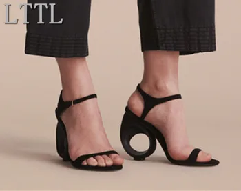

2017 Summer New Arrival LTTL Brand Designer Women Sandals Buckle Strap Open Toes Strange Style Heels Sandals Woman Zapatos Mujer