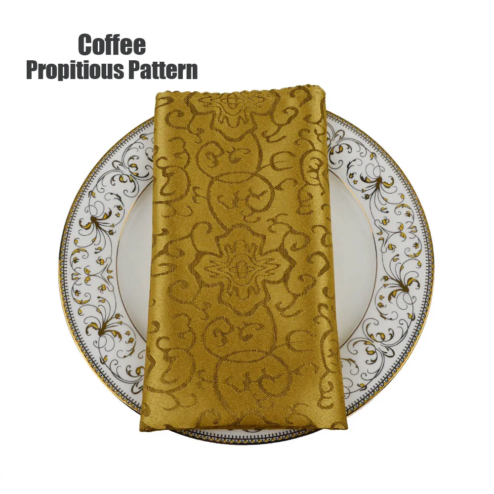 Китайские золотые, желтые, серебристые, серые, Полиэстеровые салфетки для свадебных торжеств, вечерние, для отелей 1", складная салфетка, 50 шт./партия - Цвет: Coffee Propitious