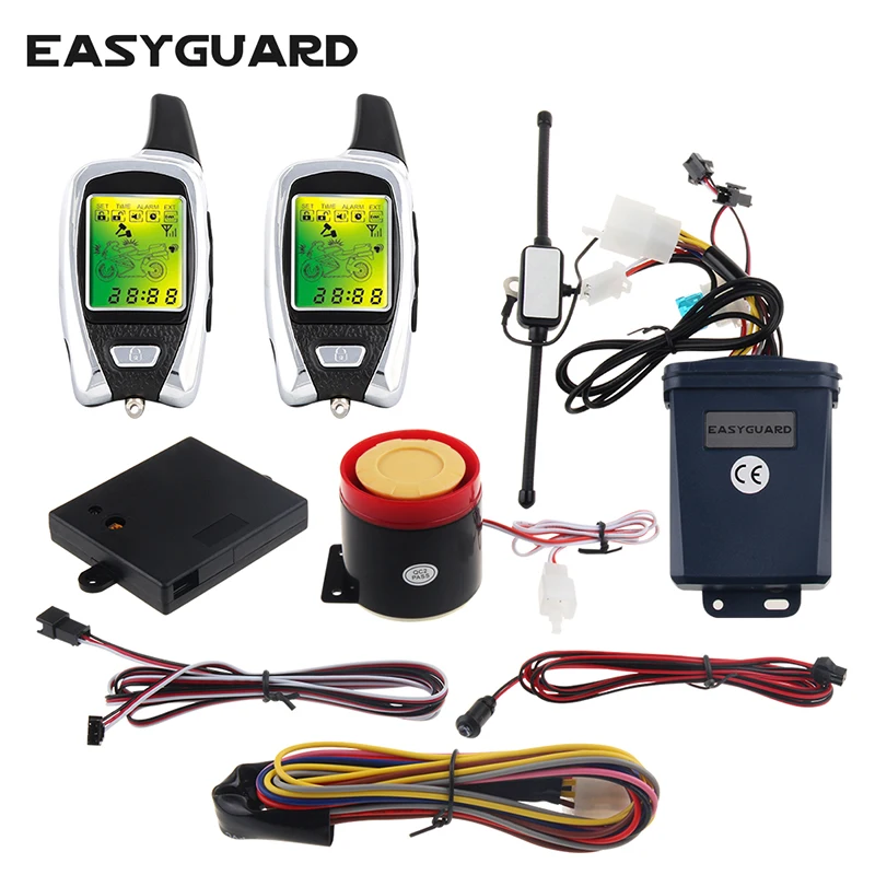 Высокое качество EASYGUARD ЖК дисплей пейджер 2 way Мотоцикл сигнализация с