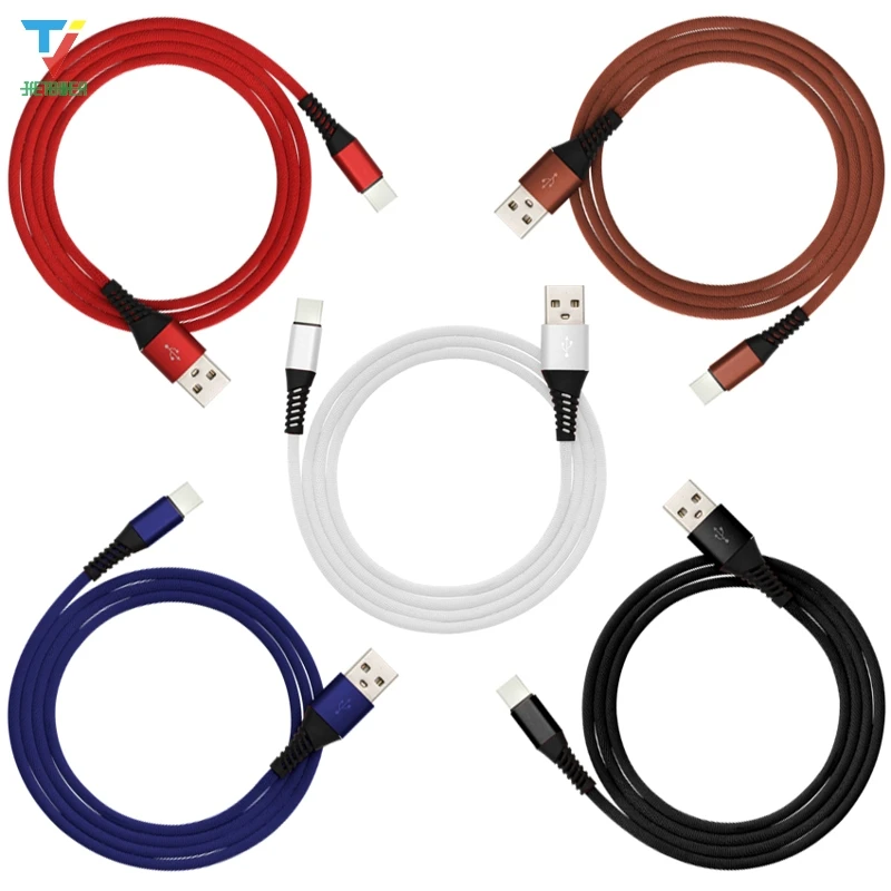 500 개/몫 고급 천으로 iphone 빛 typec micro usb data cable 2A 빠른 충전 게임 케이블 5pin 8pin usbC 도매