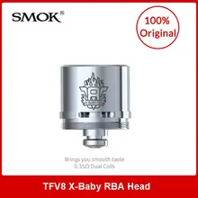 Original SMOK TFV8 X-Baby RBA Coils 0.35ohm Dual Head 1pcs/2pcs Option for TFV8 X-Baby Tank Electronic Cigarette