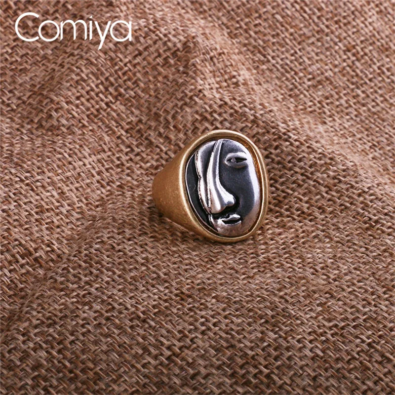 Женское Винтажное кольцо Comiya золотистого цвета из цинкового сплава подарочное