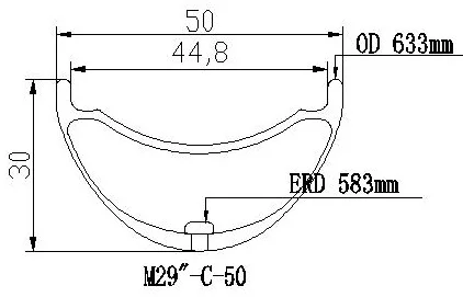 Excellent Plus Wide 50mm Carbon Mountain Bike Rims AM 30mm deep MTB Bicycle Rim 29er 29" 27.5er 650B Hookless Tubeless Clincher 32 Holes 1