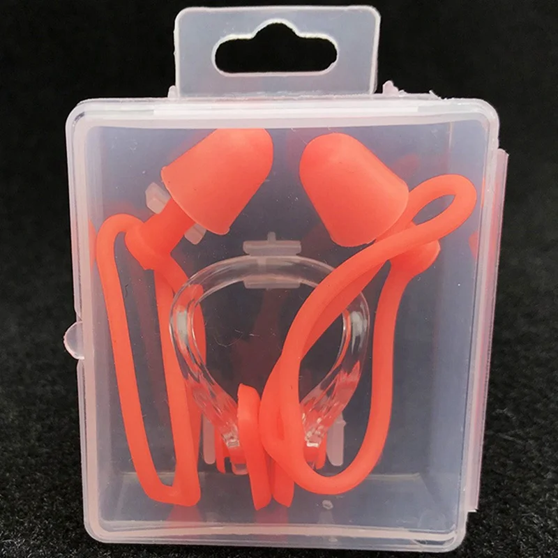 Waterproof Soft Swimming Earplugs Nose Clip Case Protective Prevent