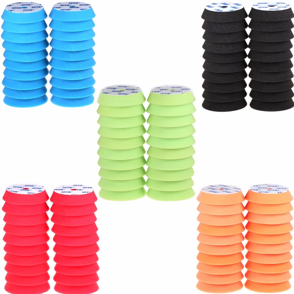 

SPTA 20Pcs 6" (150mm) Red/Black/Green/Orange/Blue Buffing Pad Polishing Pads Kit Set For Car Polisher-Select Color You Want