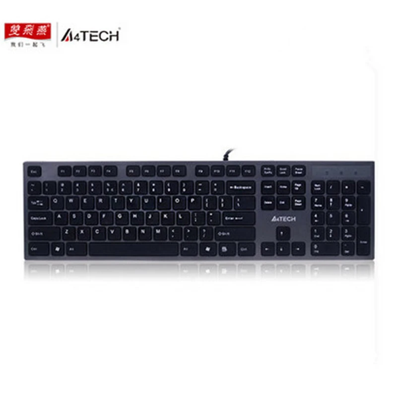A4tech KV 300 Ultra thin USB Keyboard for PC Wired Keyboard Black