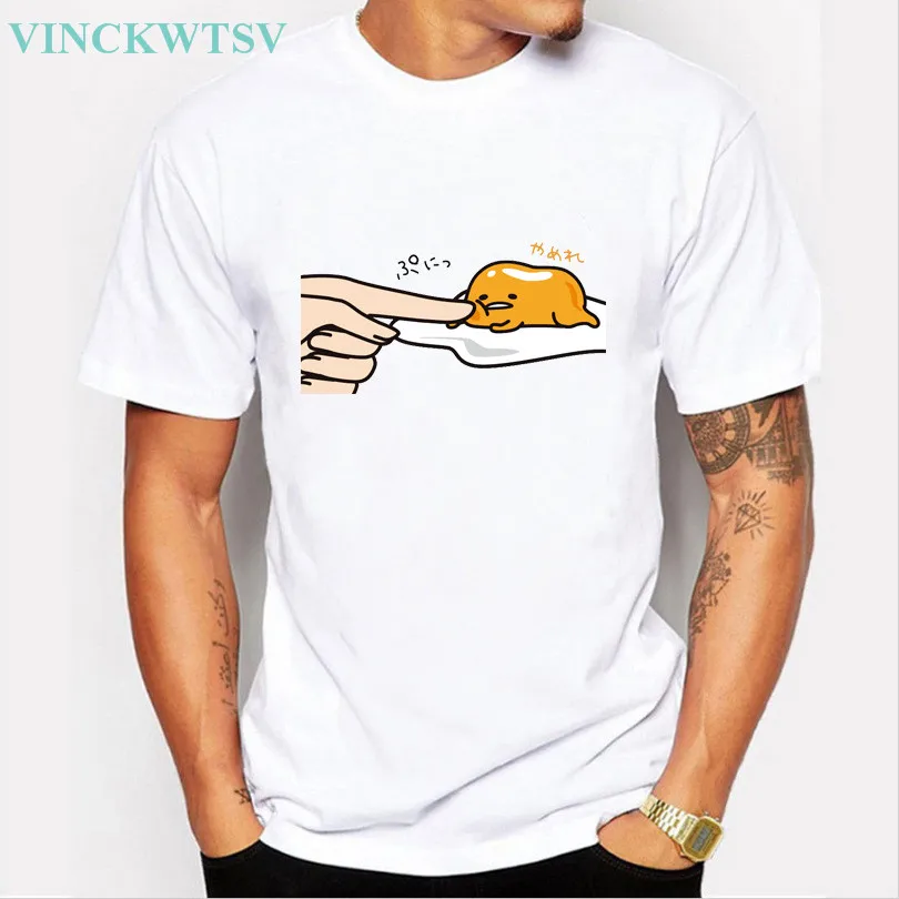 VINCKWTSV Latest Fashion Men's Gudetama Lazy Egg Yolk shirts Modal Men