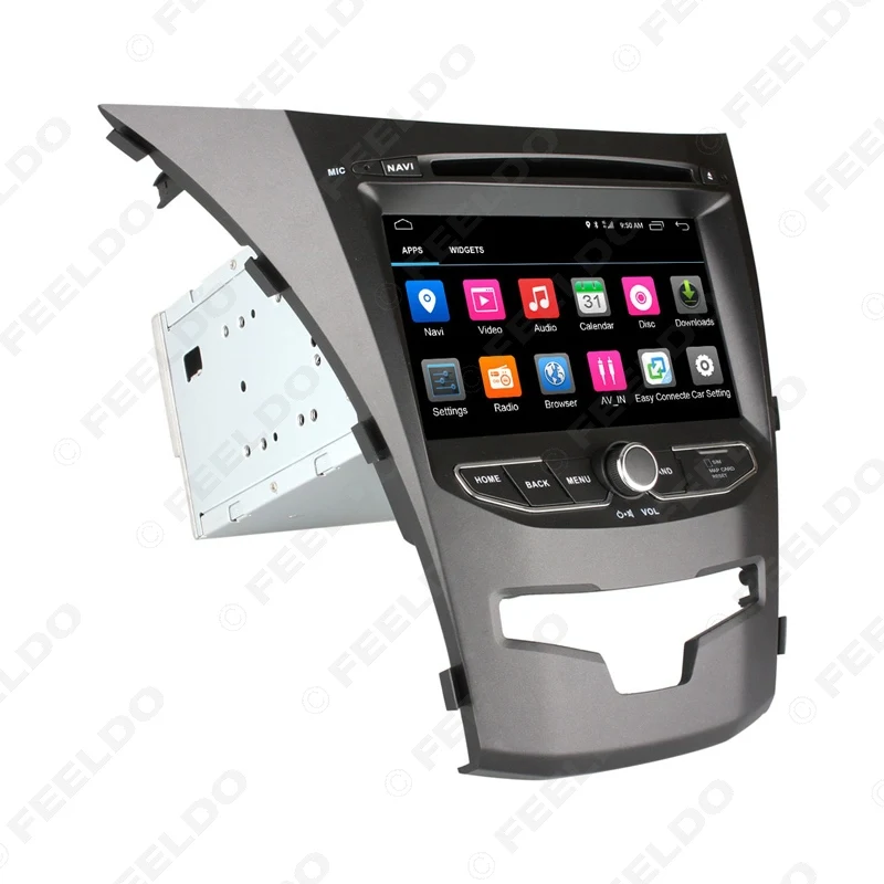Perfect FEELDO 7" inch Android 6.0 (64bit) DDR3 2G/16G/4G LTE Quad Core Car DVD GPS Radio Head Unit For SsangYong New Actyon/Korano 3