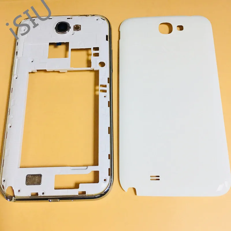 

Middle Bezel Frame + Back Cover For Samsung Galaxy Note 2 N7100 Note2 GT-N7100 Mobile Phone Case Housing Rear Battery Door New