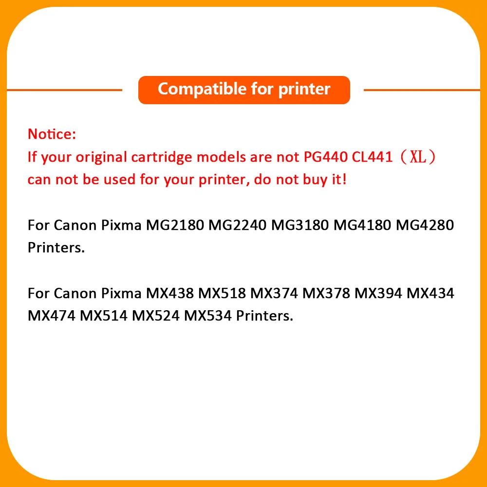 Xiangyu для Canon 440 MG3240 MG3540 MG4240 MG3640 картридж 440 чернил принтера PG-440 PG440 MG2180/378180/4180/MG4280/MX438/518/378