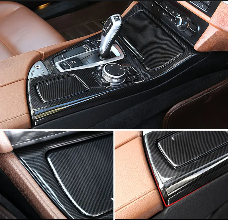 Углеродного волокна для BMW 5 серии F10 2011- 520li 525li 530li АБС Центр панель переключения передачи Панель крышка отделка автомобильные аксессуары
