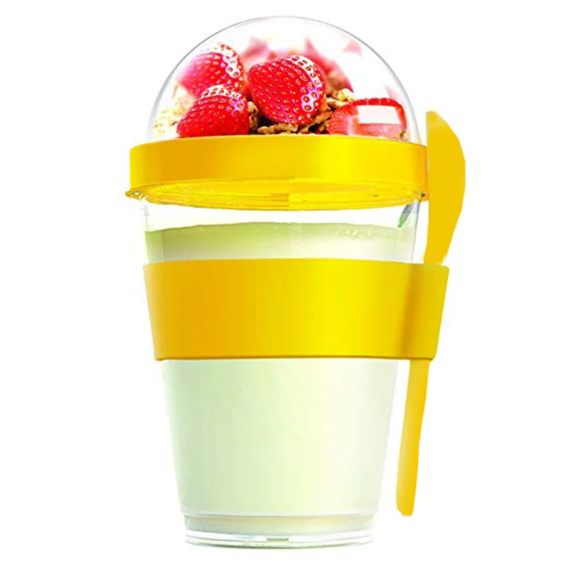 

400ml Yogurt Container with Spoon Ice cream cup Water Bottle Drinking ice container School Office Drinkware Tea Milk Juice Cup