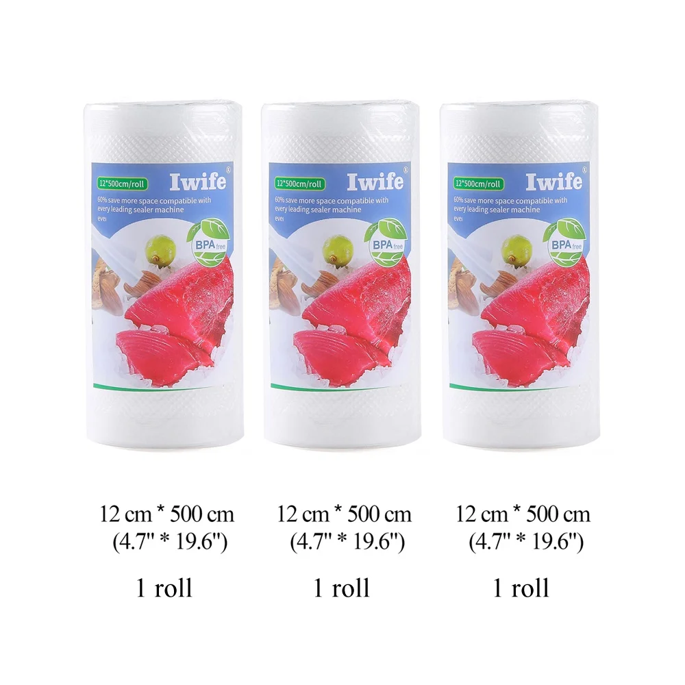 12x500cm 3 rolls Iwife вакуумные пакеты сумка для еды кухни вакуумный мешок пакеты для вакуумного упаковщика кухня для хранения продуктов 12 15 20 25 28*500 см - Цвет: 12x500cm 3 rolls