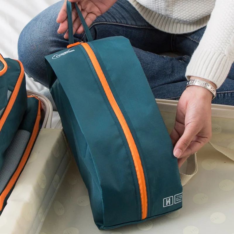 7 قطع المحمولة أكياس تخزين الملابس سفر حذاء المنظم التجميل طقم أدوات الزينة الحقيبة الأمتعة الملحقات الإمدادات