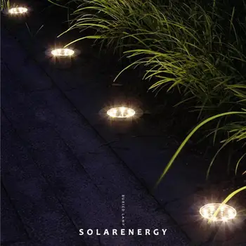 

8LED Solar Underground Light Outdoor Waterproof Garden Pathway Buried Lamp Floor Inground Yard Path Landscape Lamp