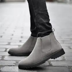 ZOQI/замшевые ботинки челси из коровьей кожи, мужские кроссовки высокого качества, мужские ботильоны, кожаные зимние ботинки, Мужская