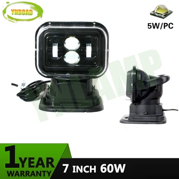 

YNROAD 60W 7inch led remote control JK wrangle search light hunting light led work light spot beam light leds