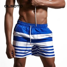 ALSOTO мужские шорты быстросохнущие свободные большие размеры полосатые спортивные летние шорты для серфинга мужские пляжные шорты-бермуды