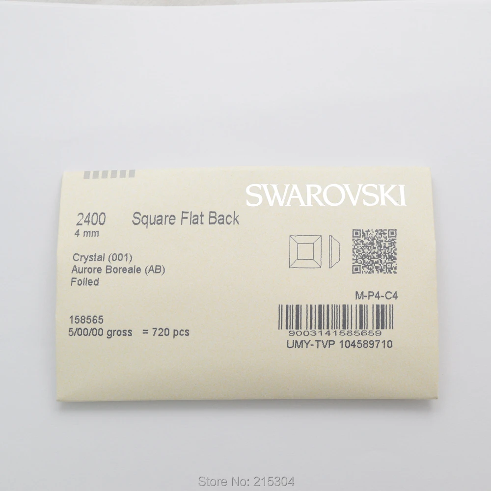 Квадратные элементы Swarovski (2400) кристаллы AB (без горячей фиксации или фиксации)