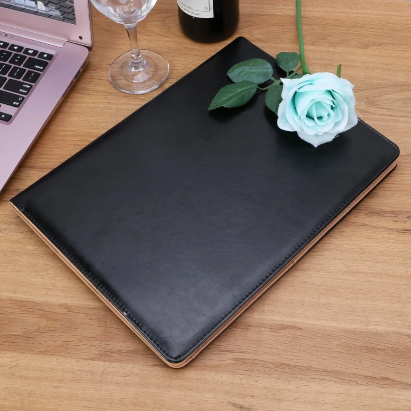 

A4 Leather Conference File Folder Document Manager Organizer With Calculator