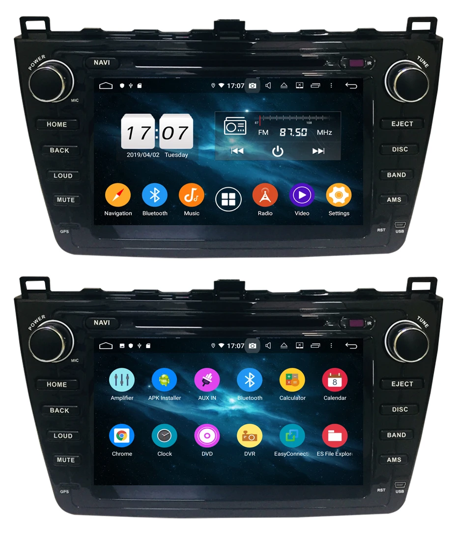 KANOR Android 9,0 4+ 64g 8 ядерный ips 2din автомобильный радиоприемник для Mazda 6 Ruiyi 2008 2009 2010 2011 2012 wifi gps DVD плеер мультимедийный ПК