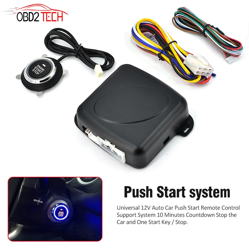 

10PCS a Lot Smart Car Push Button Engine One Start Stop Car Engine Start RFID Lock Ignition Starter Car Alarm System