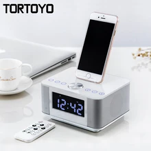 K5 Stereo 2.0 Subwoofer Wireless Bluetooth Speaker Support AUX USB Charger Handsfree FM Radio Alarm Clock for iPhone Android PC